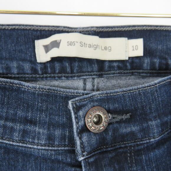 Levi's 505 Straight Leg Bootcut Jeans Dark Wash Size 10 30" - Picture 5 of 5